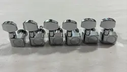 2008 FENDER STRATOCASTER STANDARD INLINE-6 TUNING PEGS TUNERS TWO-PIN CHROME