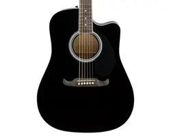 FENDER FA-125CE DREADNOUGHT A/E GUITAR - BLACK W/ WALNUT FB