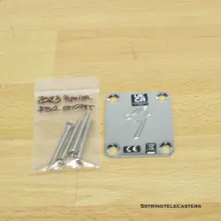 FENDER LTD ED PLAYER STRATOCASTER F LOGO NECK PLATE CHROME STRAT TELE PLATE