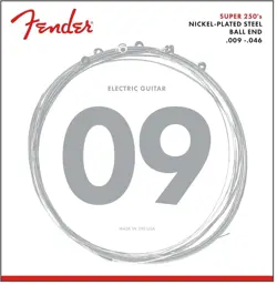 FENDER ELECTRIC GUITAR STRINGS SUPER 250 GUITAR STRINGS, NICKEL PLATED STEEL,