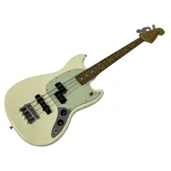 ELECTRIC BASS GUITAR FENDER MEXICO MUSTANG 2018-2019 WHITE S/N MX18068001 & CASE