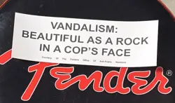 NEW KURT COBAIN NIRVANA VANDALISM FENDER STRATOCASTER GUITAR STICKER FEEDERZ