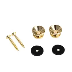 MUSICLILY PRO 2 PIECES GOLD METAL STRAP BUTTONS FOR FENDER ACOUSTIC GUITAR BASS