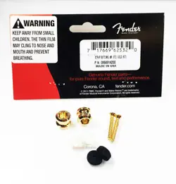 GENUINE FENDER (2) AMERICAN STANDARD SERIES GUITAR & BASS STRAP BUTTONS - GOLD