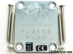 FENDER PLAYER PLUS SERIES JAZZ J BASS CHROME 4-BOLT NECK PLATE & BOLTS