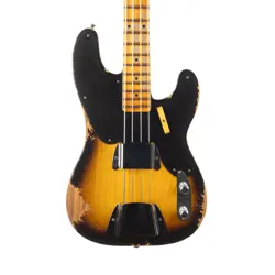 USED FENDER CUSTOM SHOP 1953 PRECISION BASS HEAVY RELIC - 2 COLOR SUNBURST