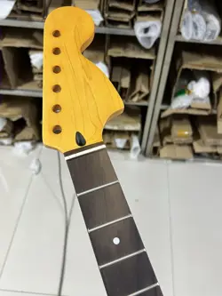 YELLOW 22 FRETS BIG HEAD STRAT ELECTRIC GUITAR NECK REDWOOD DIY ST FENDER