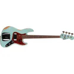 FENDER CUSTOM SHOP 1961 JAZZ BASS HEAVY RELIC, FADED AGED DAPHNE BLUE