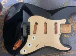 2002 SQUIER BY FENDER STRATOCASTER BODY BLACK SOLID WOOD