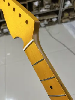YELLOW 21FRET LEFT HAND LARGE HEADSTOCK MAPLE GUITAR NECK SUITABLE FENDER STRAT