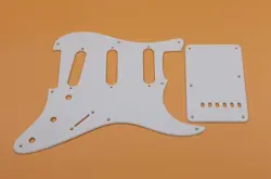 8 HOLE WHITE ACRYLIC PICKGUARD & BACK PLATE FOR US/MEX FENDER STRATOCASTER
