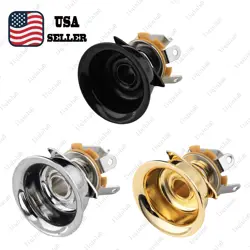 GUITAR RECESSED ROUND CUP JACK PLATE INPUT OUTPUT SOCKET FOR SQUIER FENDER TELE