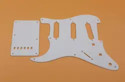 8 HOLE WHITE ACRYLIC LEFTHAND PICKGUARD & BACK PLATE FOR FENDER STRATOCASTER