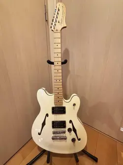 SQUIER BY FENDER STAR CASTER WHITE  USED FREE SHIPPING FROM JAPAN