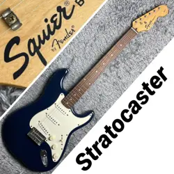 SQUIER BY FENDER AFFINITY SERIES STRATOCASTER BULLET ELECTRIC GUITAR BLUE USED