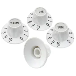 4PCS WHITE GUITAR VOLUME AND TONE CONTROL KNOBS FIT FENDER,IBANEZ,EPIPHONE,CORT