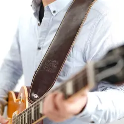 FIT FENDER SOLDIER ADJUSTABLE GENUINE LEATHER GUITAR BASS STRAP