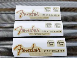 3 FENDER STRATOCASTER GUITAR BASS DIECUT RETRO PVC NECK HEADSTOCK DECALS STICKER