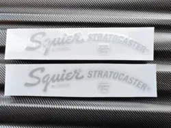 2 VINYL HEADSTOCK SELF-ADHESIVE STICKER FOR SQUIER BY FENDER STRATOCASTER GUITAR