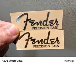 GOLD+SILVERHEADSTOCK SELFADHESIVE METAL STICKER FOR FENDER PRECISION BASS GUITAR