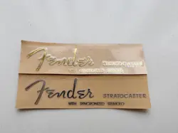 HEADSTOCK METAL STICKER FOR FENDER STRATOCASTER WITH SYNCRONIZED TREMOLO GUITAR
