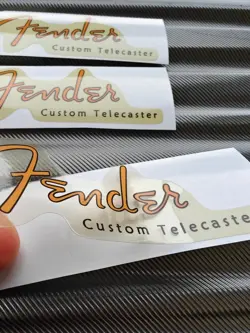 PVC DIE CUT HEADSTOCK STICKER DECALS FOR FENDER RETRO CUSTOM TELE GUITAR BASS