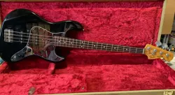 USED 1988-1989 FENDER JAPAN / FUJIGEN JB62 BLACK MIJ JAZZ BASS W/GB