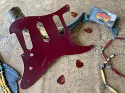 CUSTOM TOOLED LEATHER ALT OXBLOOD PICKGUARD FENDER STRATOCASTER SSS HSS HH