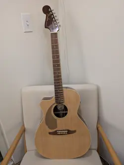 FENDER LEFT-HANDED CALIFORNIA NEWPORTER PLAYER ACOUSTIC-ELECTRIC GUITAR NATURAL