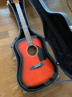 UNTIL 5/15 FENDER CD-60 ACOUSTIC GUITAR WITH HARD CASE