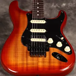 FENDER  FSR MIJ HYBRID II STRATOCASTER HSS KOA TOP BLACK HARDWARE S/N JD24025604