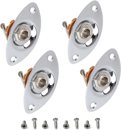 4PCS 1/4 INCH OUTPUT JACK SOCKET PLATE WITH SCREWS FOR FENDER STRAT STRATOCATER