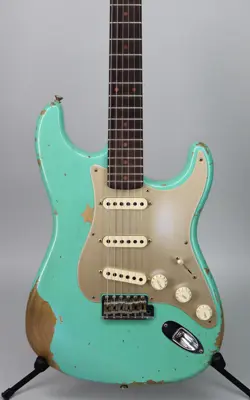 USED 2017 FENDER CUSTOM SHOP LIMITED  '59 STRAT HEAVY RELIC AGED SEAFOAM GREEN