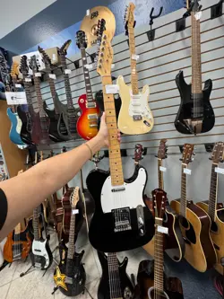 SQUIER BY FENDER TELECASTER ELECTRIC GUITAR 6 STRING BLACK - EXCELLENT CONDITION