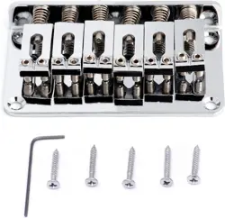 CHROME GUITAR TOP LOAD HARDTAIL FIXED BRIDGE FIT FENDER STRATOCASTER/TELECASTER