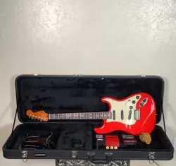 REBUILT FENDER LIMITED INTERNATIONAL STRATOCASTER ELECTRIC GUITAR - FIESTA RED