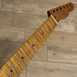 ROASTED FLAME MAPLE STAINLESS TELE NECK NITRO FITS TELECASTER FENDER TM22BP