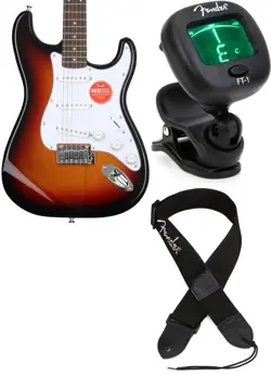 SQUIER 0378000500 + FENDER 0239978005 + FENDER 0990662043 VALUE BUNDLE