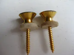 VINTAGE 80'S ORIGINAL FENDER STRAT TELE GOLD STRAP BUTTONS PART FOR PROJECT