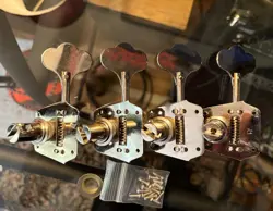 007-8834-049 4 GENUINE FENDER VINTAGE REISSUE NICKEL REVERSE BASS TUNERS