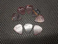 LOT OF 8 FENDER MEDIUM & THIN GUITAR PICKS 60S 351 TYPE  TORTOISE SHELL PRE CBS