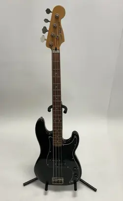 VINTAGE 1987 FENDER SQUIER 1 BULLET ELECTRIC BASS BLACK MADE IN KOREA