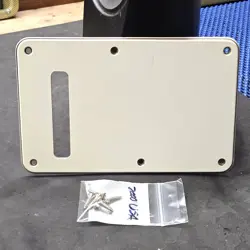 2000'S ERA FENDER USA STRAT TREMOLO COVER AMERICAN GUITAR BACK PLATE 3-PLY WHITE