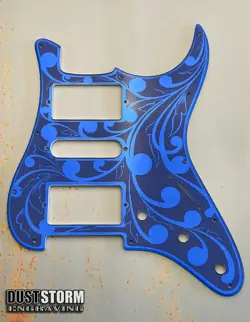 ENGRAVED PICKGUARD TREMOLO COVER ROYAL BLUE ACRYLIC MIRROR FENDER STRATOCASTER