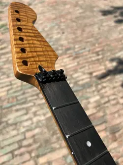 LOCK NUT 5A ROASTED FLAME MAPLE ELECTRIC GUITAR NECK FOR FENDER ST BODY ROSEWOOD