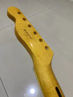 COLORFUL SHELL INLAY 21FRET FENDER TELE YELLOW GLOSS MAPLE ELECTRIC GUITAR NECK