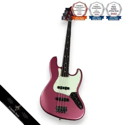 FENDER HYBRID II JAZZ BASS BURGUNDY MIST METALLIC WITH CASE