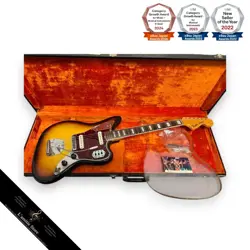 FENDER JAGUAR 1966 SUNBURST ELECTRIC GUITAR EXCELLENT CONDITION WITH COVER