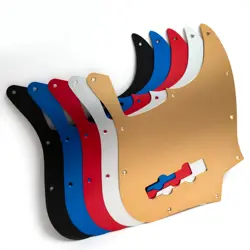 10-HOLE BASS PICKGUARD BRUSHED ALUMINUM ANODIZED FOR FENDER 4-STRING BASS