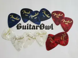 FENDER THIN GUITAR PICKS RED WHITE BLUE MOTO 24 PICKS 2 DOZEN